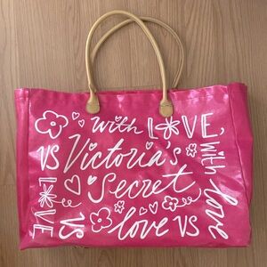 ❤️ Victoria’s Secret Pink Logo Floral Interior Tote Bag